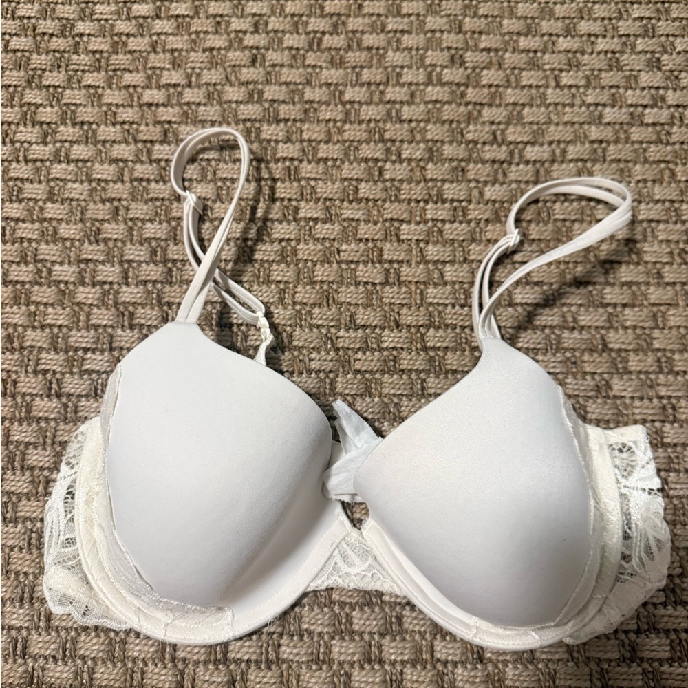 Calvin Klein white lace crochet bra
